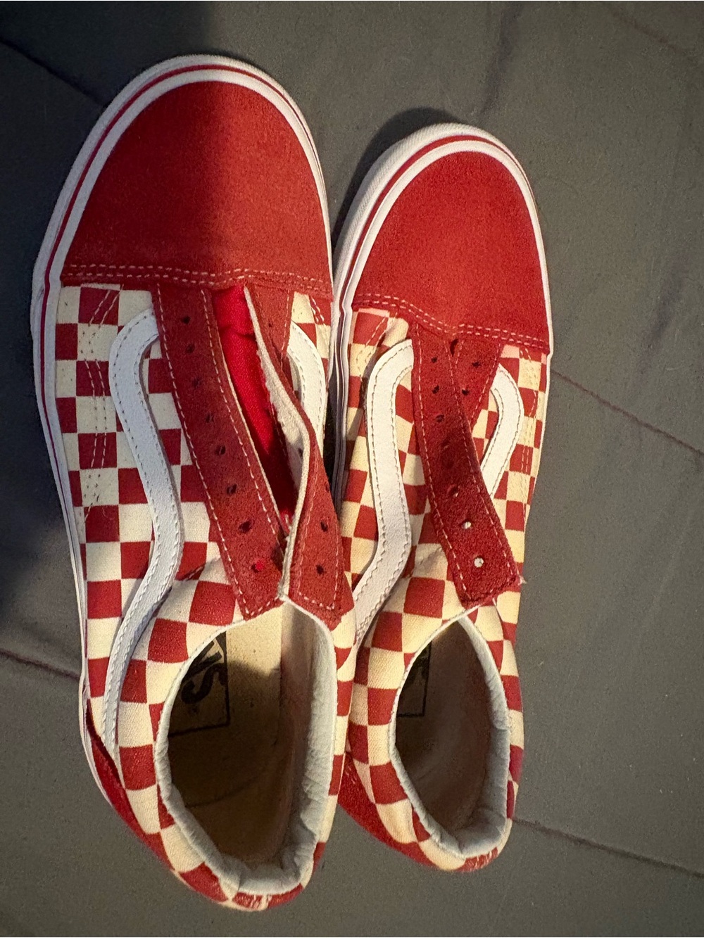 Vans Red & White Checkerboard Skate Shoes